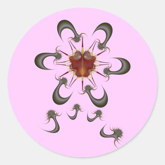 Pegatina Redonda Error de Dinoverna con antivirus (Anverso)