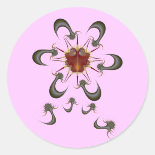 Pegatina Redonda Error de Dinoverna con antivirus