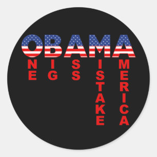 Pegatina Redonda Error de Obama 1