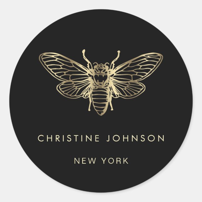 Pegatina Redonda error en negro (Anverso)