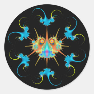 Pegatina Redonda Error y antivirus de Caulimo