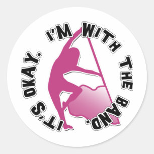 Pegatina Redonda Es aceptable, yo está con la banda