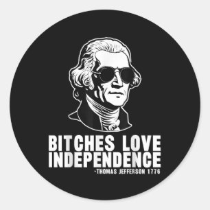 Pegatina Redonda Es Amo Independencia Thomas Jefferson Feliz 4° de