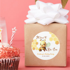 Pegatina Redonda Es divertido para Apostar Un Abeja