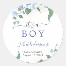 Es el Baby Shower botánico de una hidránica azul