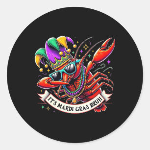 Pegatina Redonda Es el Mardi Gras Bruh - Divertido barquillo de can