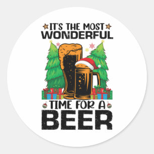 Pegatina Redonda Es El Momento Más Maravilloso Para Una Cerveza San