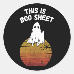Pegatina Redonda ¿Es fácil disfraz de Fantasma Retro Halloween?