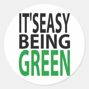 PEGATINA REDONDA ES FÁCIL SER VERDE