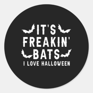 Pegatina Redonda Es Fantástico. Me Encanta Halloween.