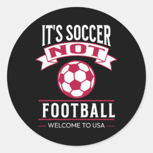 Pegatina Redonda Es Fútbol No Es Futbolll Bienvenido A Usa Soccer 