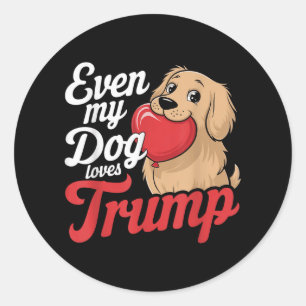 Pegatina Redonda Es gracioso que incluso a mis perros les guste Tru