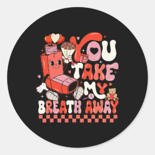 Pegatina Redonda Es Gracioso Que Me Lleve La Respiración Rt Lung Sq