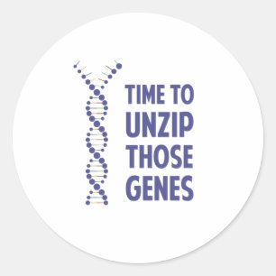 Pegatina Redonda Es Hora De Descomprimir Esos Genes Genéticos