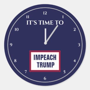 Pegatina Redonda Es hora de destituir a Trump