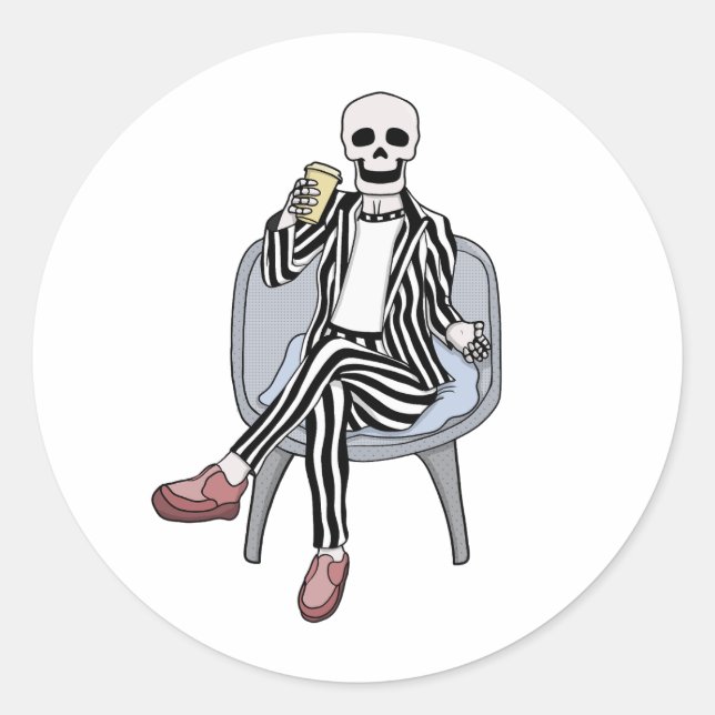 Pegatina Redonda Es hora de fiesta (Anverso)