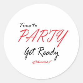 Pegatina Redonda ¡Es Hora De Saludar A Los Fiestas! Pegatinas