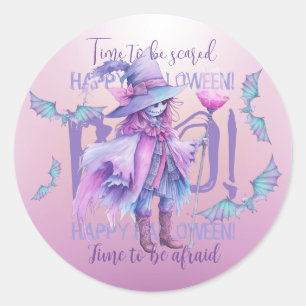 Pegatina Redonda Es hora de tener miedo.