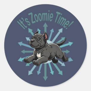 Pegatina Redonda Es hora de Zoomie Cane Corso