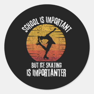 Pegatina Redonda Es Importante La Escuela De Patinaje De Hielo En I
