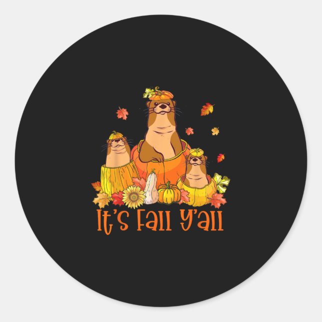 Pegatina Redonda Es la calabaza de la piel del otoño para el mar ot (Anverso)