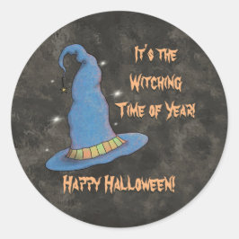 Pegatina Redonda Es la época de la bruja del año Halloween