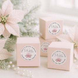 Pegatina Redonda Es la Temporada Poinsettia Despedida de Soltera Gr