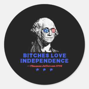 Pegatina Redonda Es Love Independence Funny Founding Fathers 4Of