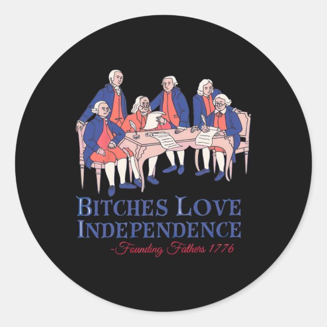 Pegatina Redonda Es Love Independence Thomas Funny 4 De Julio (Anverso)