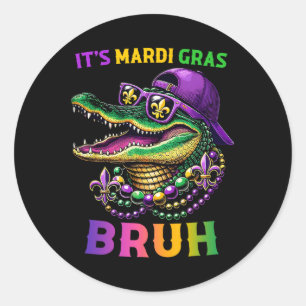 Pegatina Redonda Es Mardi Gras Bruh Marigator Mardi Gra