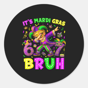 Pegatina Redonda Es Mardi Gras Hermano 67 Seis Siete Meme jerga Dab