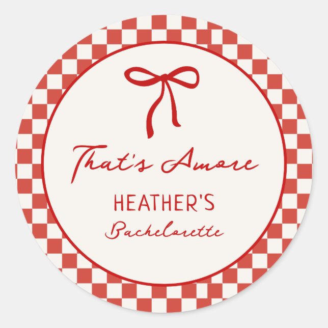 Pegatina Redonda Es más la fiesta italiana de la pizza Bachelorette (Anverso)