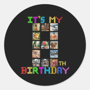 Pegatina Redonda Es Mi 8 Cumpleaños Divertido Meme Italiano Brainro