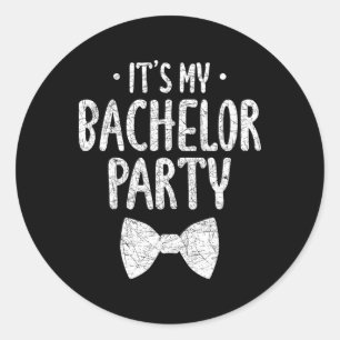 Pegatina Redonda Es mi Boda del partido de solteros Groom Funny Bac