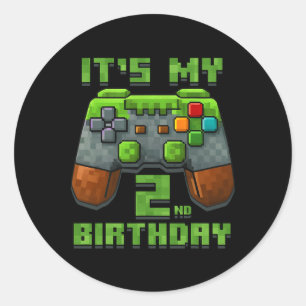 Pegatina Redonda Es mi camiseta de cumpleaños número 2 para la fies