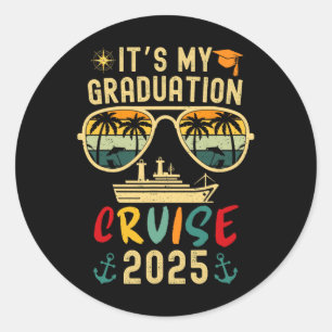 Pegatina Redonda Es mi crucero de graduación 2025
