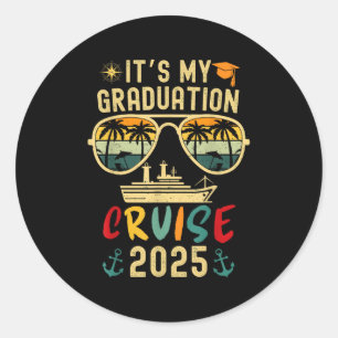 Pegatina Redonda Es Mi crucero de graduación 2025 Summer Cruise Sen