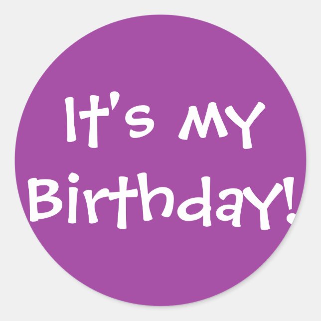 Pegatina Redonda ¡Es mi cumpleaños! (Anverso)