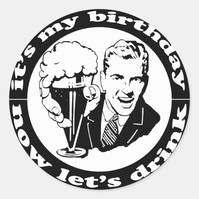 Pegatina Redonda Es mi cumpleaños (Anverso)