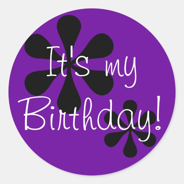 Pegatina Redonda ¡Es mi cumpleaños! (Anverso)