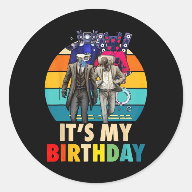 Pegatina Redonda Es mi cumpleaños (Anverso)