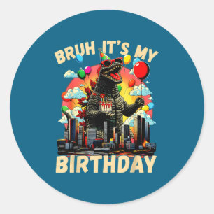 Pegatina Redonda Es mi cumpleaños Kaiju Fiesta de Cumpleaños Japón
