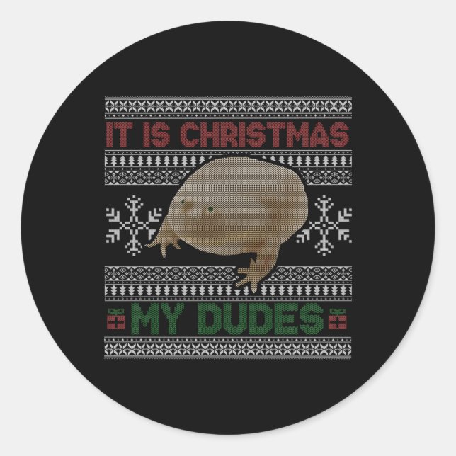 Pegatina Redonda Es Mi Dudes Miércoles Feo Mis Dudes (Anverso)