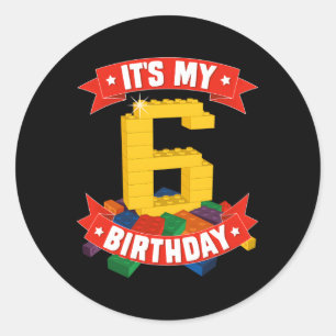 Pegatina Redonda Es Mi Edificio De 6 Bloques