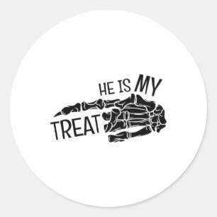 Pegatina Redonda Es mi gran pareja divertida Halloween