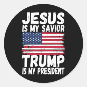Pegatina Redonda ¿Es mi salvador Trump mi presidente el regalo repu