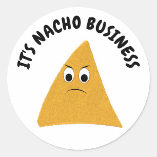 Pegatina Redonda Es Nacho Business Funny Pun