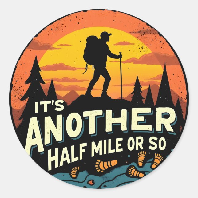 Pegatina Redonda Es Otro Regalo De Senderismo De Montaña De 80 Metr (Anverso)