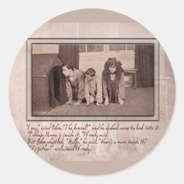 Pegatina Redonda Es padre, exclamó Wendy (Anverso)