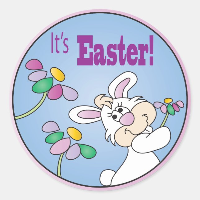 Pegatina Redonda Es Pascua | Conejo conejo conejo (Anverso)